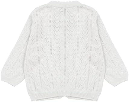 Cardigã de malha de garotas Moldura de mangas compridas no pescoço redondo suéter fino suéter recém-nascido menina de algodão, algodão, em forma de coração, casaco