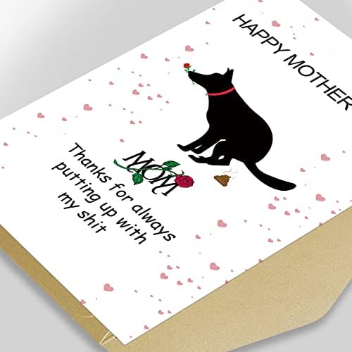 Cartão rude do dia das mães, cartão engraçado do dia das mães, cartão de cachorro, cartão de primeira mãe, cartão do dia das
