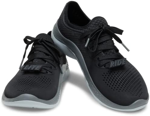 Crocs Men's Literide 360 ​​Pacer Sneakers, Black/Slate Grey, 12 homens