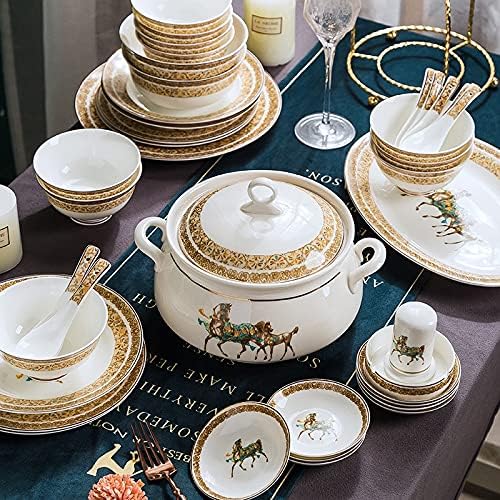 Pratos de zldgyg os ossos da porcelana definida Cosqueiros de mesa de cerâmica European simples 58 Phnom penh porcelana de