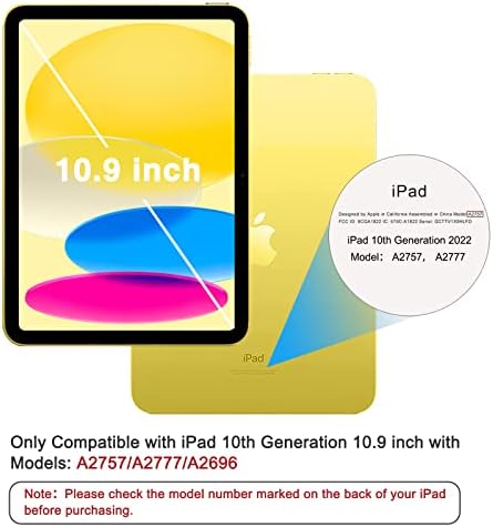 Omoton [2 pacote] Protetor de tela compatível com iPad 10ª geração 2022 Lançado, iPad 10 vidro temperado, Apple lápis Compatível/fácil instalação