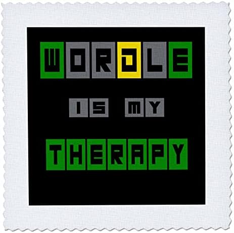 3drosrose engraçado fofo wordle é minha terapia wordle word game desenho - quadrados de colcha