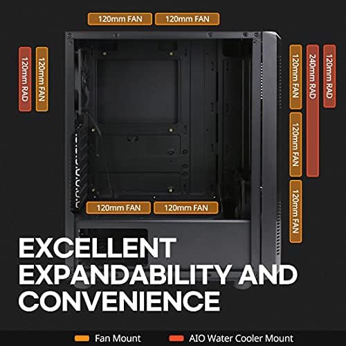 Zalman S4 ATX Mid Tower Gaming PC Case, 2 x 120mm Fãs pré-instalados, painel lateral colorido de acrílico