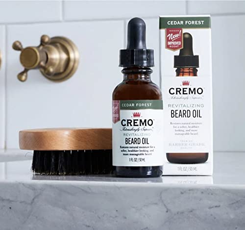 Óleo de barba cremo, revitalizando a floresta de cedro, 1 fl oz - restaure a umidade natural e suavize sua barba para ajudar a aliviar a barba coceira