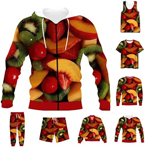 3D T-shirt/moletom de fruta de impressão completa/moletom zip/jaqueta fina/calça de terno casual