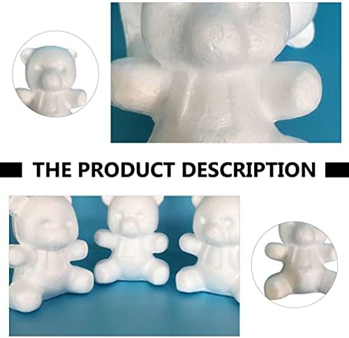 Kesyoo Kids Toys Kids Toys 5pcs Bear 12 cm de poliestireno branco em branco Modelagem de espuma Sculpture Ornament para Decorações