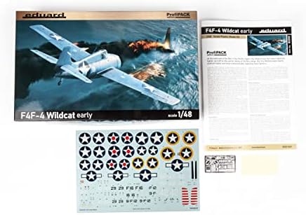 Eduard Edu82202 1/48 Pacote de perfil US Navy F4F-4 Modelo Wildcat Modelo Plástico Modelo Moldado Cor Moldado