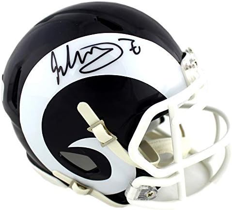 Todd Gurley autografou/assinado Los Angeles Rams Riddell Speed ​​NFL Mini Capacete