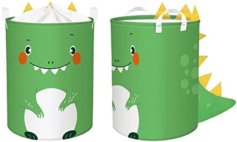 Clastyle 45L fofo 3D Dinosaur Rapaz à prova d'água cesto de lavanderia colapsível para crianças verdes cestas com
