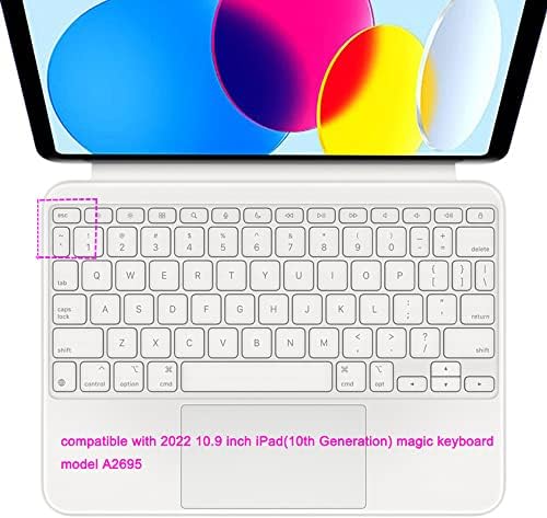 Tampa de teclado limpa Ultra Thin Clear Compatível com a pele com 2022 Apple iPad 10 10,9 polegadas 10ª geração Magic Keyboard Folio