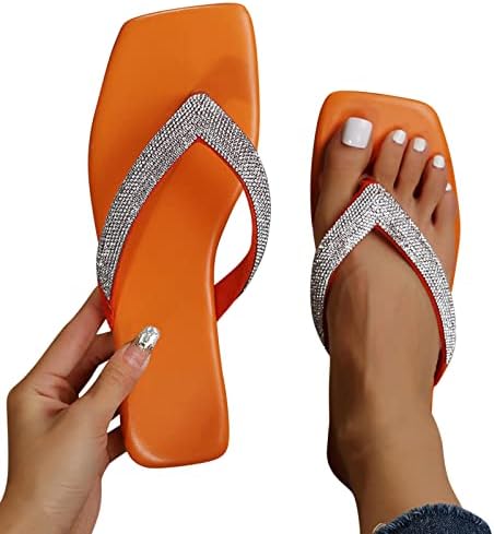 Flipers femininas verão casual feminina moda de verão couro shrenstone square chinelos chinelos de praia sandálias femininas