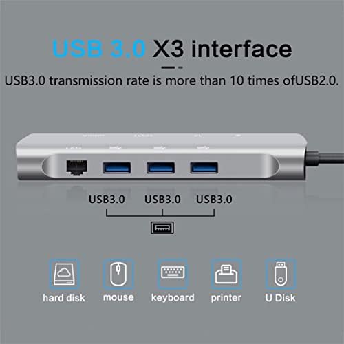 Llamn tipo C a -compatível 4k 30Hz RJ45 USB 3.0 Adaptador tipo C Dock para o Splitter Pro Air Laptop