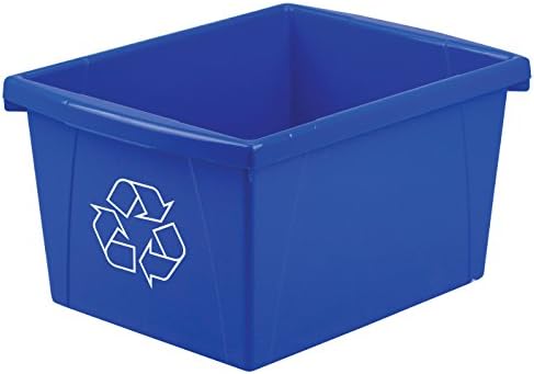 Storex 4 galões de reciclagem, 13,63 x 7,87 x 11,25 polegadas, azul