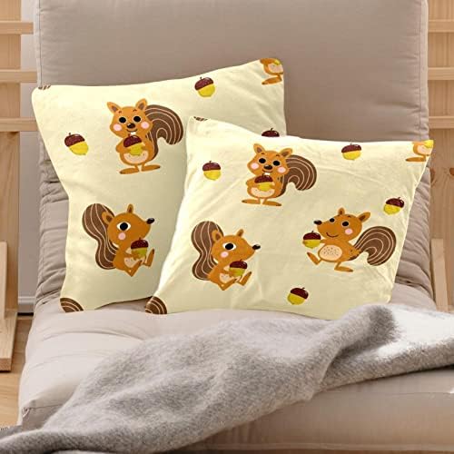 Conjunto VBFOFBV de 2 capas de travesseiro lombar, decorações suaves para decoração de fazenda em casa, desenho animado de pinheiros de animais de desenho animado