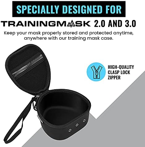 Máscara de treinamento Caso de transporte rígido com bolsa de zip rápida - correias macias internas para qualquer máscara de