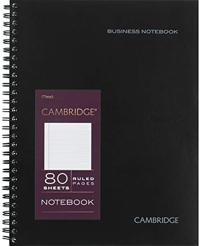 Cabridge Limited Limited Professional Spiral Notebook Adição de Negócios, linhas legais, tamanho da página 6-5/8 X 9-1/2,