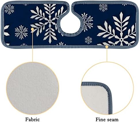 Tapetes de torneira de cozinha 4 peças abstrato azul natal snowflakes sia pia splash guarda banheiro balcão e trailer