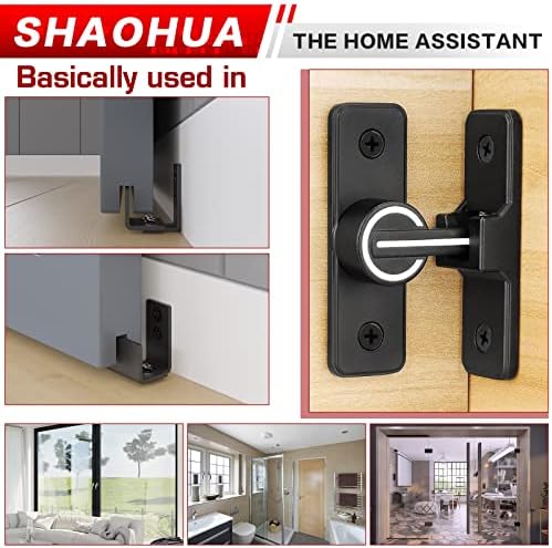 Shaohua 90 graus Hardware de trava da porta com aço carbono Porta de aço trilhos de balanço adequados para jardim, banheiro, ar livre, garagem, janela, porta deslizante