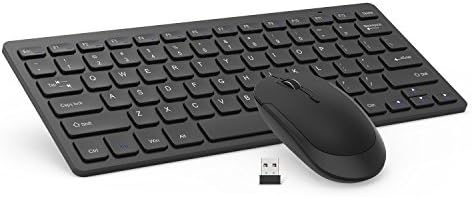 Techground Compact Wireless Keyboard Mouse Combo, 2,4 GHz Ultra Fin Small Wireless Keyboard Mouse para desktop, laptop
