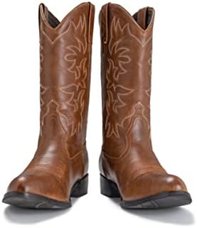 Botas de cowboy iuv para homens botas ocidentais clássicas duráveis ​​clássicas bordadas