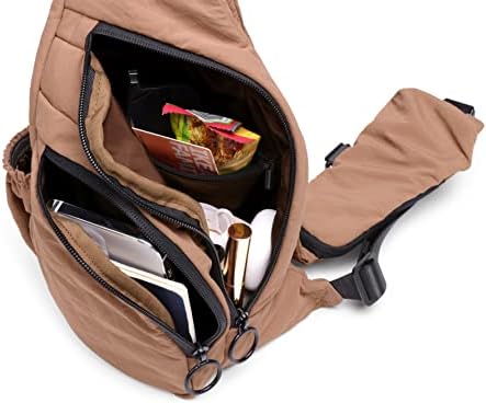 Saco de Sling Crossbody Ododos com tiras ajustáveis ​​Mochila pequena mochila leve para viagens ao ar livre de caminhada casual,