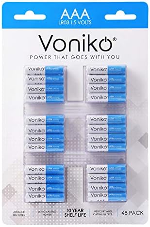 Voniko - baterias premium de grau AAA - 48 pacote - Alcalina triplicar uma bateria - pilhas de 1,5V à prova de vazamento