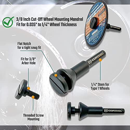 Mandrel de montagem para rodas de corte com hole de arboras de 3/8 , 1/4 - CORTOOL