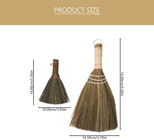 Brush de limpeza Veemoon 2pcs Indoor Grass Broom Brush Brusht Broom Broom Holdre Short Broom Duster Retro Broomstick Ferramenta de limpeza de vassoura asiática de vassoura de vassoura de vassoura Móveis para acessórios