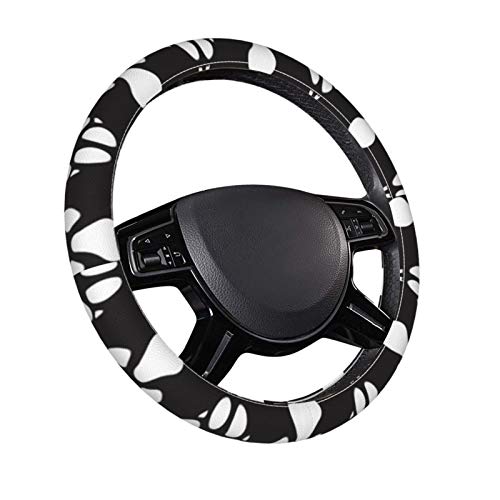 Pata de cachorro colorido Imprimir preto 3D Padrão de direção Campa de capa Acessórios para carro feminino Girl Feminino Tipo universal
