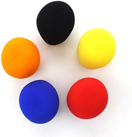 Z zicome 5 pacote de espuma de pacote do tipo bola de bola de pára -brisas em preto, azul, laranja, amarelo, vermelho