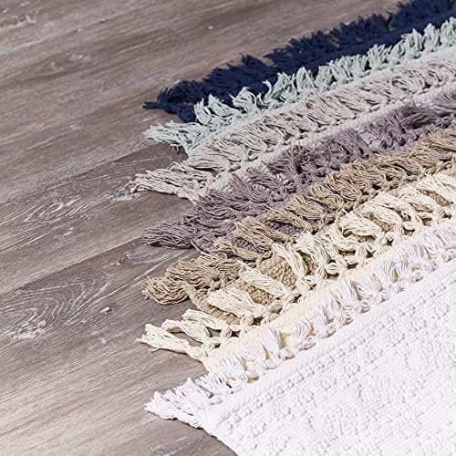 Conexão francesa - tapetes de banho Nelore, conjunto de 2 tapetes de banheiro de tecido e miçangas, algodão, decoração de