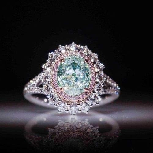 Jóias Opala Mulheres Chic 925 Silver Tourmaline Pink Sapphire Wedding Anniversary Ring