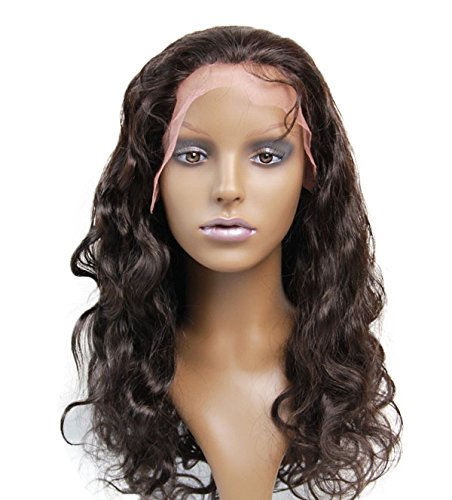 Beautiful 22 Lace Front Wig Human para mulher negra de renda longa peruca malaia Virgem Remy Humano Human Body Wave Cor #1B OFF preto