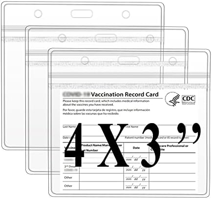 Linglingo Vaccine Card Titular CDC Vacinação Card Protetor de imunização Registro de imunização Clear Vinyl Plástico Manga