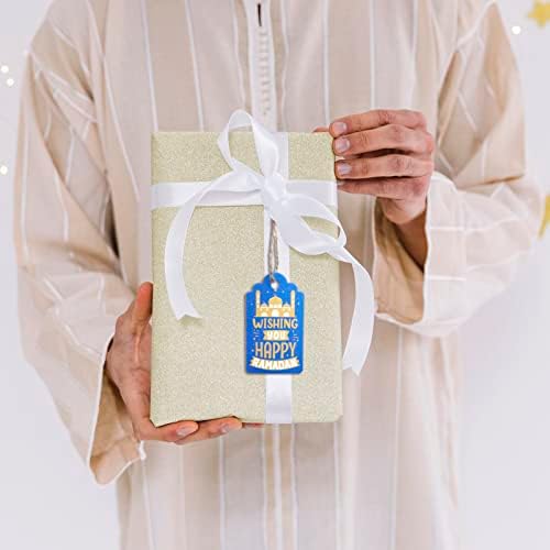 120 PCs Ramadan Mubarak, Eid Mubarak Presente Tag Lables, Ramadã Decorações para casa Ramadã Kareem Bolsa de presente Tags