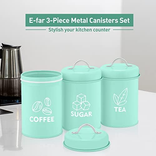 Conjuntos de recipientes para balcão de cozinha para balcão de cozinha, gaiola de açúcar de chá de metal de 3 peças com