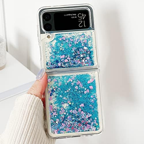 Paokoia para Samsung Galaxy Z Flip 4 5G 2022 Caixa, Flip4 Glitter Bling Sparkle Luxo fluido Flutuante e flutuante Padrão