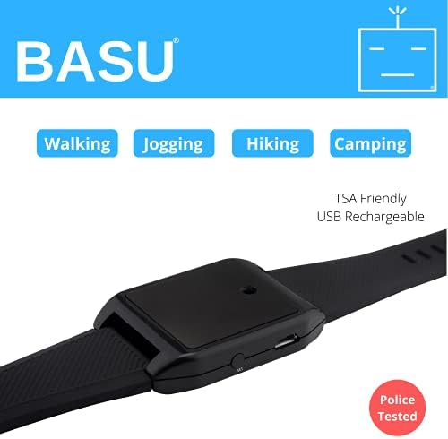 Basu Ealarm WRX Wearable 120dB Alarme de emergência para caminhada e corrida, autodefesa, SOS, emergências com carregamento