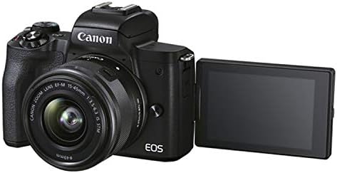 Câmera digital sem espelho da Canon M50 Mark II com lente de 15-45 mm + memória de 128 GB + filtros de tripé de casos
