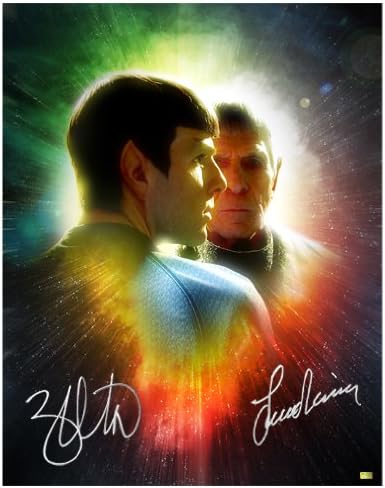 Leonard Nimoy e Zachary Quinto autografaram 11x14 Star Trek Spock Legacy Photo