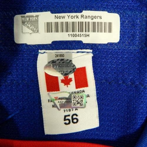 -17 New York Rangers Robin Kovacs 71 Game usou Blue Jersey Pre temporada 56 22 - Jogo usado NHL Jerseys