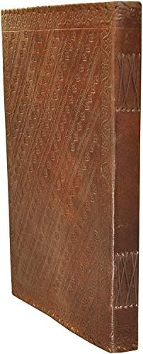 Jornal de arte de couro marrom Brown Five Stone Releved Leather Couather Notebook Stone Journal Leather Bound Journal Chakra Stone Journal 13x10 polegadas