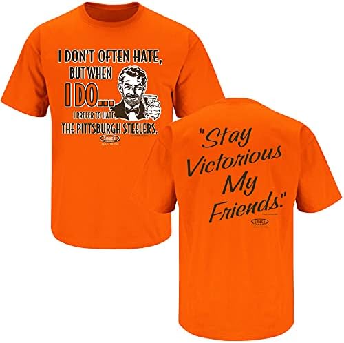 Smack Apparel Fãs de futebol de Cleveland. Fique vitorioso camiseta laranja