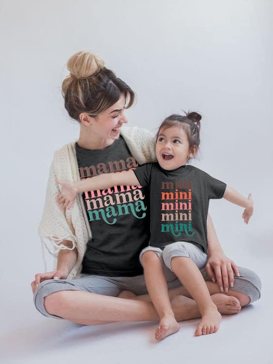 Mama mini camisa Conjunto de camisa e eu camisa combinando Mini Letter Mini Letter Mãe e filha Presentes Tee Tops