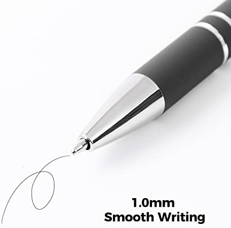 Caneta de esfero de Habibee com ponta de caneta 12, caneta de metal de tinta preta 1,0 mm, caneta de 2 em 1 em 1,