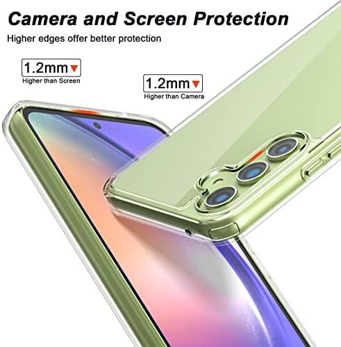 Caso claro para o caso Samsung Galaxy A54 5G, [PC rígido traseiro + pára-choques Soft TPU] [Anti-amarelo] Slim Fit