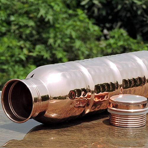 Garrafa de água de cobre pura martelada | Copper elegante garrafa de garrafa grátis com ayurvédico beneficiou puro e à