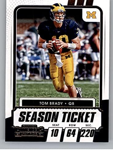 2021 Panini Conclui Draft Season Ticket 8 Tom Brady Michigan Wolverines Cartão de negociação de futebol