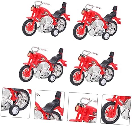 Toyandona 4pcs puxe para trás motocicleta infantil brinquedos educacionais modelo de motocicleta inércia motociclete kids carr brinquedos push go car carr inertia brinquedos para meninos de meninos de desenho animado veículo