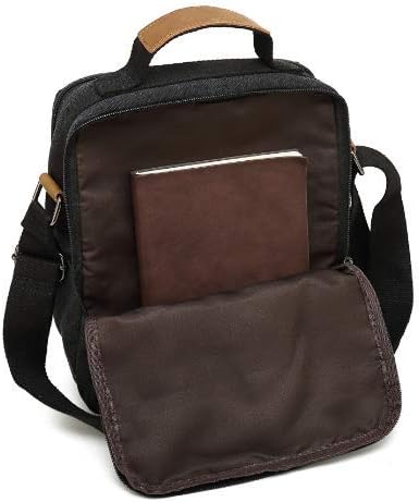 Menssenger Bag Messenger Saco de couro de lona à prova d'água de 8 polegadas Vintage Crossbody Bag